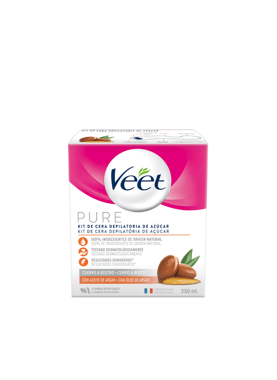 Veet Pure Kit Cera Quente Depilatória de Óleo De Argão