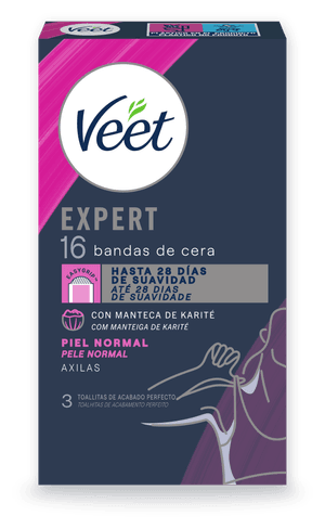 Veet Expert Banda de Cera Depilatória Axilas Peles Normais 16un